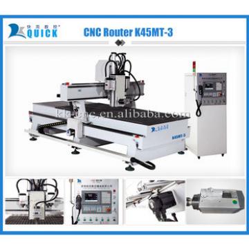 Factory supply Multifunctional CNC Router Machine K45MT-3,wood door making,3 heads with rotary function